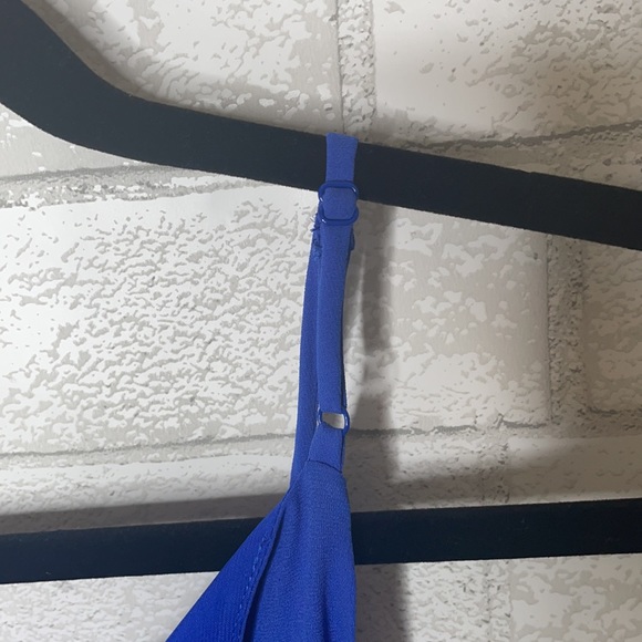 NWT Naked Zibra Blue Off the Shoulder Ruffle Dress - Picture 9 of 14